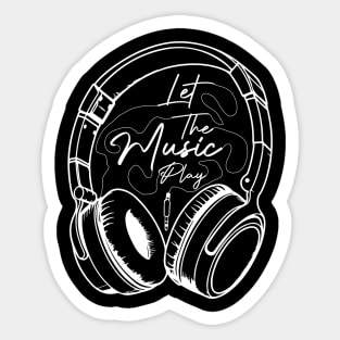 Let The Music Play - Headphone Illustration Sticker